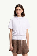 MONCLER CROPPED POLO WHITE