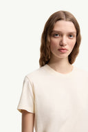 MONCLER TONAL EMBROIDERED T-SHIRT ECRU