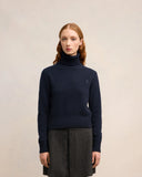 AMI PARIS AMI DE COEUR PULL TONAL NAVY