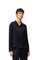 LOEWE SILK ANAGRAM PYJAMA BLOUSE MIDNIGHT BLUE