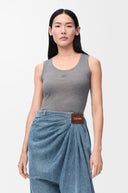 LOEWE SILK ANAGRAM TANK TOP GREY