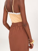 CHLOÉ PENCIL SKIRT PLAIN BROWN
