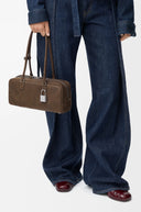 LOEWE AMAZONA 31 CROPPED NUBUCK BAG TUNDRA