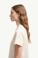 MONCLER TONAL EMBROIDERED T-SHIRT ECRU
