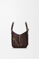 LOEWE HAMMOCK FLIP BAG DARK CHESTNUT