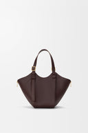 LOEWE HAMMOCK FLIP BAG DARK CHESTNUT