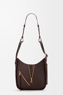 LOEWE HAMMOCK FLIP BAG DARK CHESTNUT