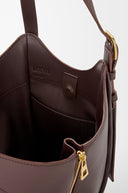 LOEWE HAMMOCK FLIP BAG DARK CHESTNUT