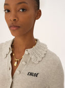 CHLOÉ LOGO CARDIGAN SWEET GREY