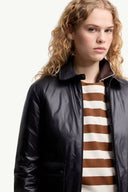 MONCLER LANSET PACKABLE SHORT DOWN JACKET NAVY BLUE