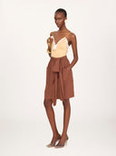 CHLOÉ PENCIL SKIRT PLAIN BROWN