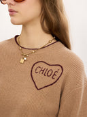 CHLOÉ LOGO SWEATER BLEACHED BROWN