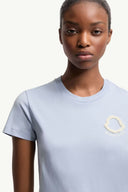 MONCLER EMBROIDERED LOGO T-SHIRT LIGHT BLUE