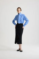 PATOU SCARF COLAR BLOUSE ASCOT STRIPED