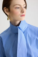 PATOU SCARF COLAR BLOUSE ASCOT STRIPED