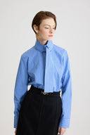 PATOU SCARF COLAR BLOUSE ASCOT STRIPED