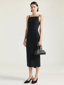 GIVENCHY SLICED MIDI DRESS BLACK