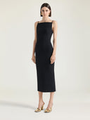 GIVENCHY SLICED MIDI DRESS BLACK