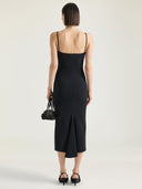 GIVENCHY SLICED MIDI DRESS BLACK