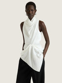 GIVENCHY DRAPED TOP OFF WHITE