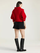 GIVENCHY ZIP UP HIGH NECK CARDIGAN RED