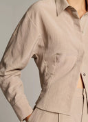 VINCE BLOUSON-BACK SHIRT JACKET DRIED BLOSSOM