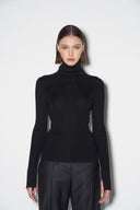 BARBARA BUI PULL TURTLENECK RIBBED BLACK