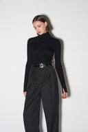 BARBARA BUI PULL TURTLENECK RIBBED BLACK