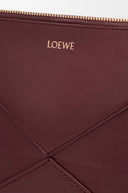 LOEWE PUZZLE FOLD POUCH BURGUNDY