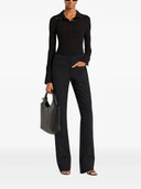 COURRÈGES RIBBED POLO SWEATER BLACK