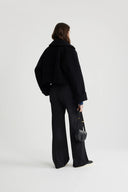 PATOU CROPPED RIB WAIST JACKET BLACK