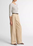 VINCE CAMILLE MID RISE WIDE LEG TROUSER WHEATSTONE