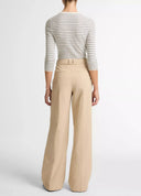 VINCE CAMILLE MID RISE WIDE LEG TROUSER WHEATSTONE