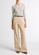 VINCE CAMILLE MID RISE WIDE LEG TROUSER WHEATSTONE