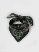 LESCARF CASHMERE PAISLEY SCARF GREEN 65CM
