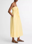 VINCE TIE SMOCKED DRESS YELLOW