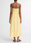 VINCE TIE SMOCKED DRESS YELLOW