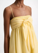 VINCE TIE SMOCKED DRESS YELLOW