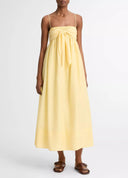 VINCE TIE SMOCKED DRESS YELLOW