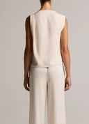 VINCE DRAPED SHOULDER TOP BLUSH CLOUD
