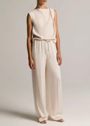 VINCE DRAPED SHOULDER TOP BLUSH CLOUD