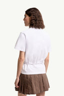 MONCLER CROPPED POLO WHITE