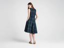 JW ANDERSON CLOQUE DRESS NAVY/GREEN