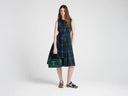 JW ANDERSON CLOQUE DRESS NAVY/GREEN