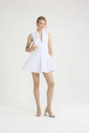 PATOU OPEN BACK BLOOMER DRESS WHITE