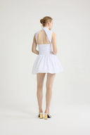 PATOU OPEN BACK BLOOMER DRESS WHITE
