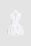 PATOU OPEN BACK BLOOMER DRESS WHITE