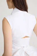 PATOU DRAPED MIDI DRESS WHITE