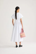 PATOU KNOTTED MIDI DRESS WHITE