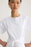 PATOU KNOTTED MIDI DRESS WHITE